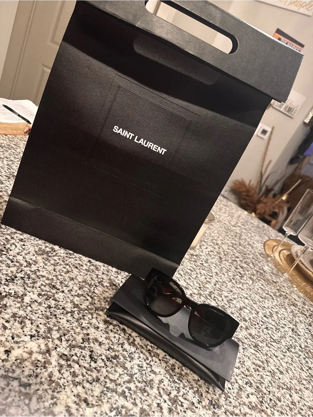 Saint Laurent Black SLM19 Wayfarer Sunglasses - Picture 9 of 9